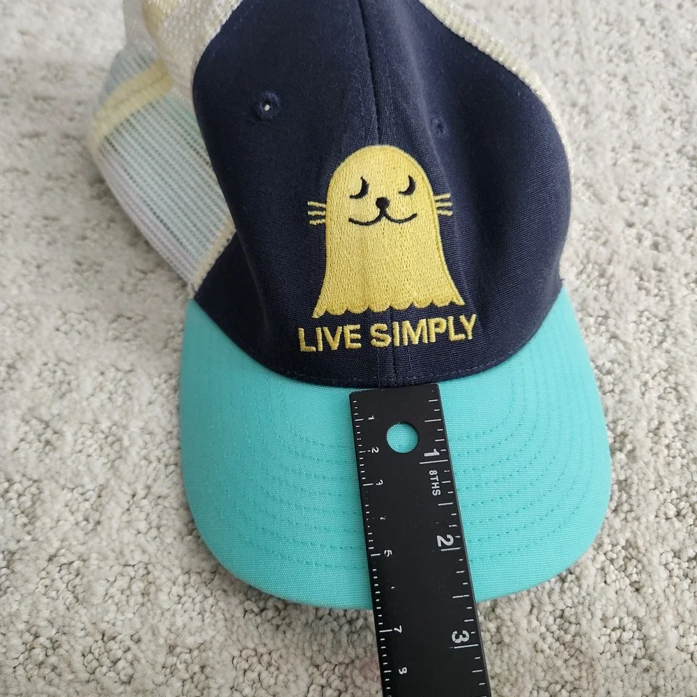 Patagonia Kids Live Simply Seal Trucker Hat‎ Navy Teal Snapback Mesh Cap